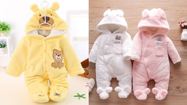 Bear Design Baby Jumpsuit with Long Sleeves from Thesparkshop.in