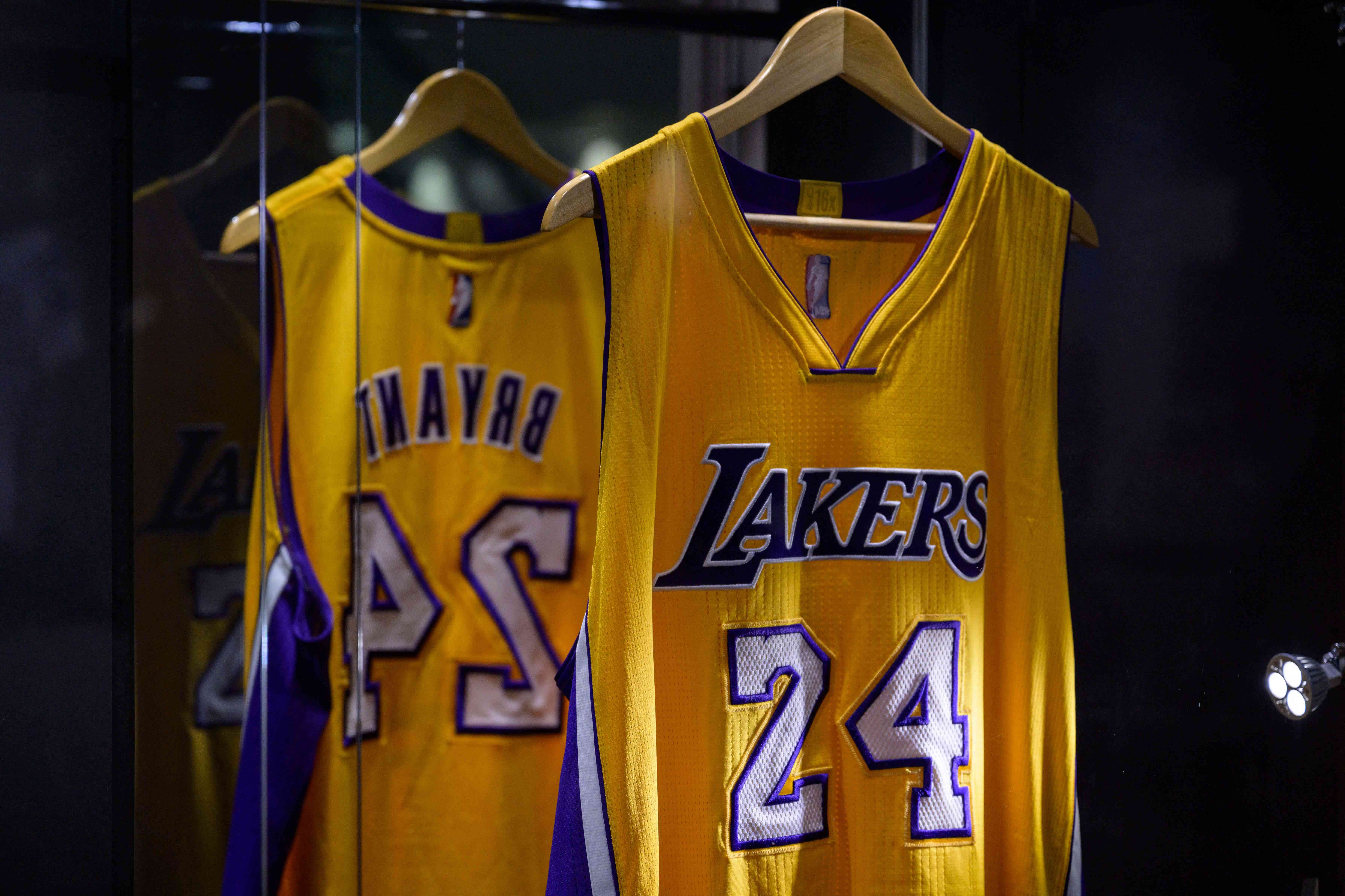 Jersey worn by US basketball player Kobe Bryant